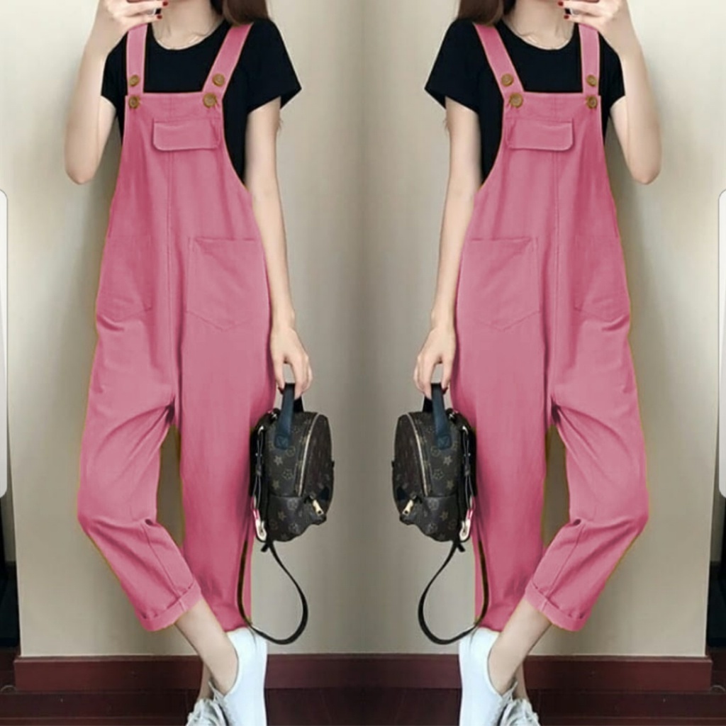 Korean Style Viral Frog Women's Outfit Clothes TrendyWanitas Adult Women's Overalls Jumpsuits Rmja Jumpsuits Jumpsuits Trendy Jeans Pants Junpuit Celama Women's Jumpsuits Loose Pants Frog Girls Import Buju Trendy Clothing Jct - Jump Button / Jumper Wanita