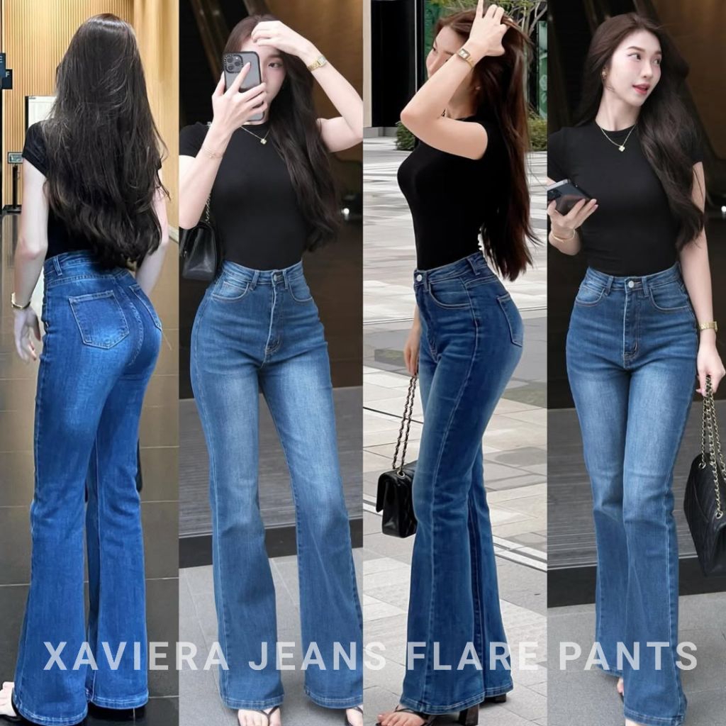 Women's Cutbray Jeans - Trendy Women's High-Waisted Flare Pants - Women's Denim Jeans