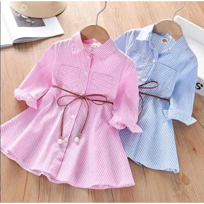 KATUN GIRLS' DRESS 1-12 YEARS MORRI DRESS KOREAN STYLE CHILDREN'S DRESS PREMIUM COTTON MATERIAL FREES BELT GIRLS' CLOTHES