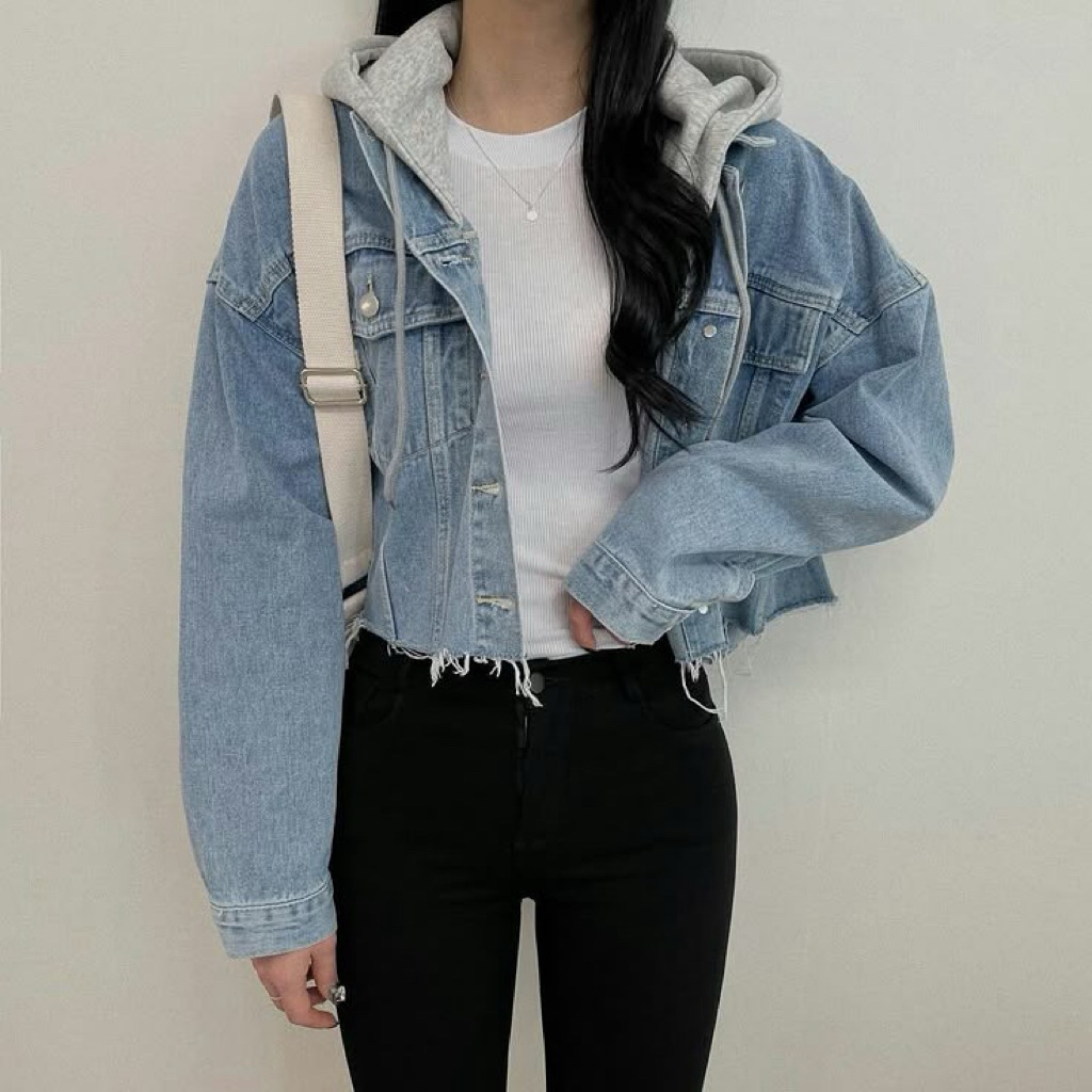Hoodie Oversized Denim Jacket