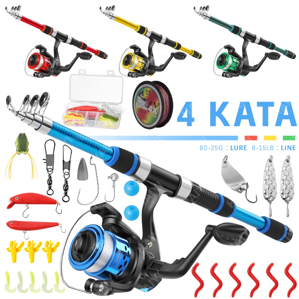 1.8m Fishing Rod Set 5.2:1 Gear Ratio Fishing Reel Spinning Fishing Reel Combo