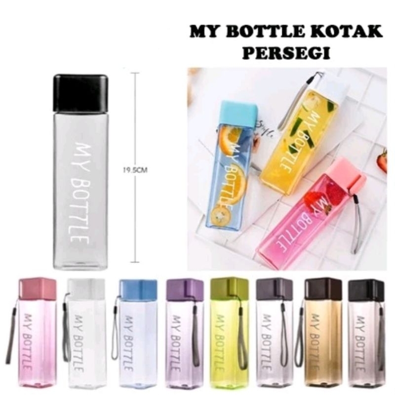HOMEWARE 500ML MY BOTTLE BOX BPA Free unique children's square hanging strap Tritan eco friendly