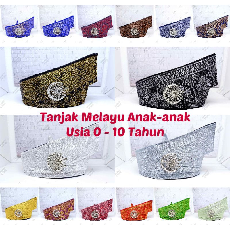 Tanjak/tengkolok/destar Children Original Malay FULL SONGKET (Age 0-10 Years) | Johor-riau's Climbing MODEL