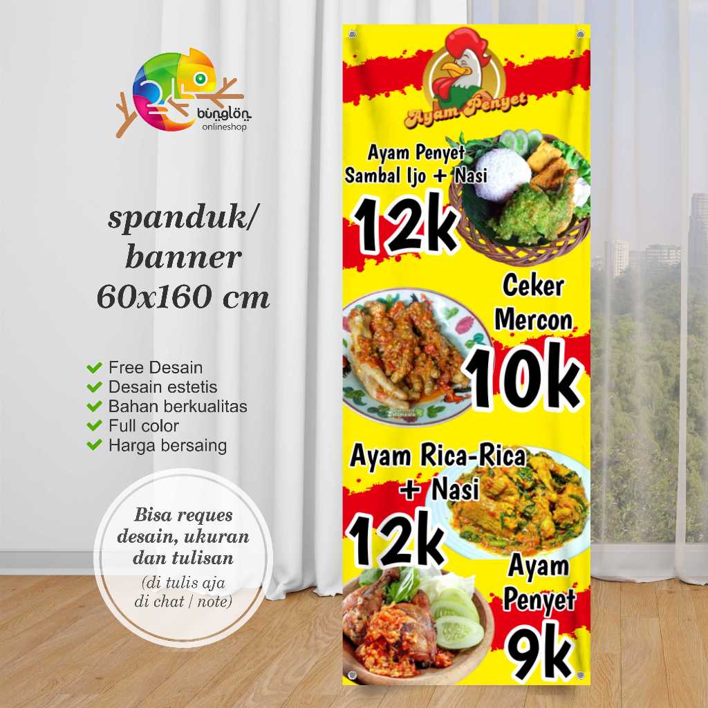Print Penyet Chicken Banners