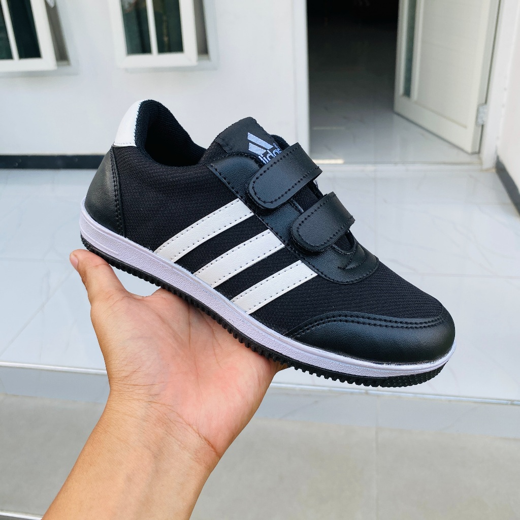 HITAM Full Black Plain Black Children's School Shoes / Boys Girls School Shoes