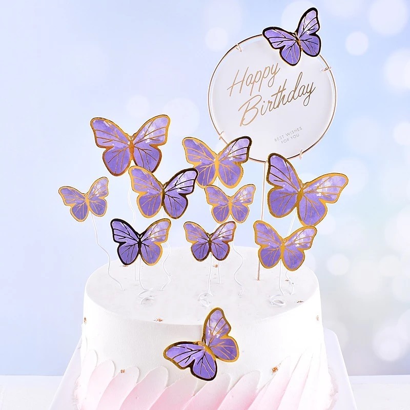 |Ja| Butterfly CAKE TOPPER BOUQUET DISPLAY BIRTHDAY CAKE DECORATION BUTTERFLY STICKER / BIRTHDAY CAKE DECORATION STICKET STICK TOP STICK STICK RAINBOW STICK CAKE TART / CAKE DISPLAY BUTTERFLY CAKE TOPPER BIRTHDAY CAKE BUTTERFLY STICKER BUTTERFLY