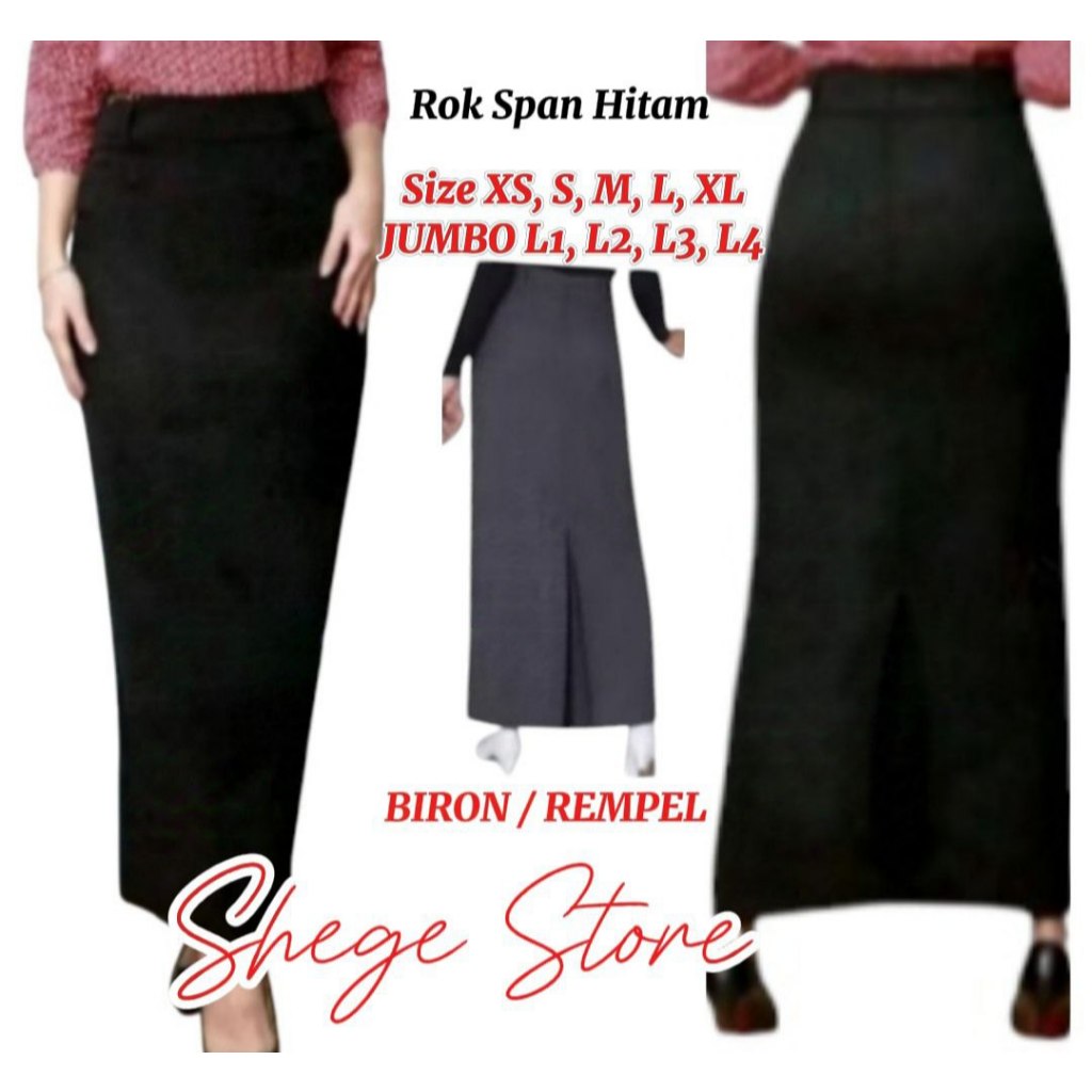 Black Long Work Skirt Span Biron Fan Formal Office Material