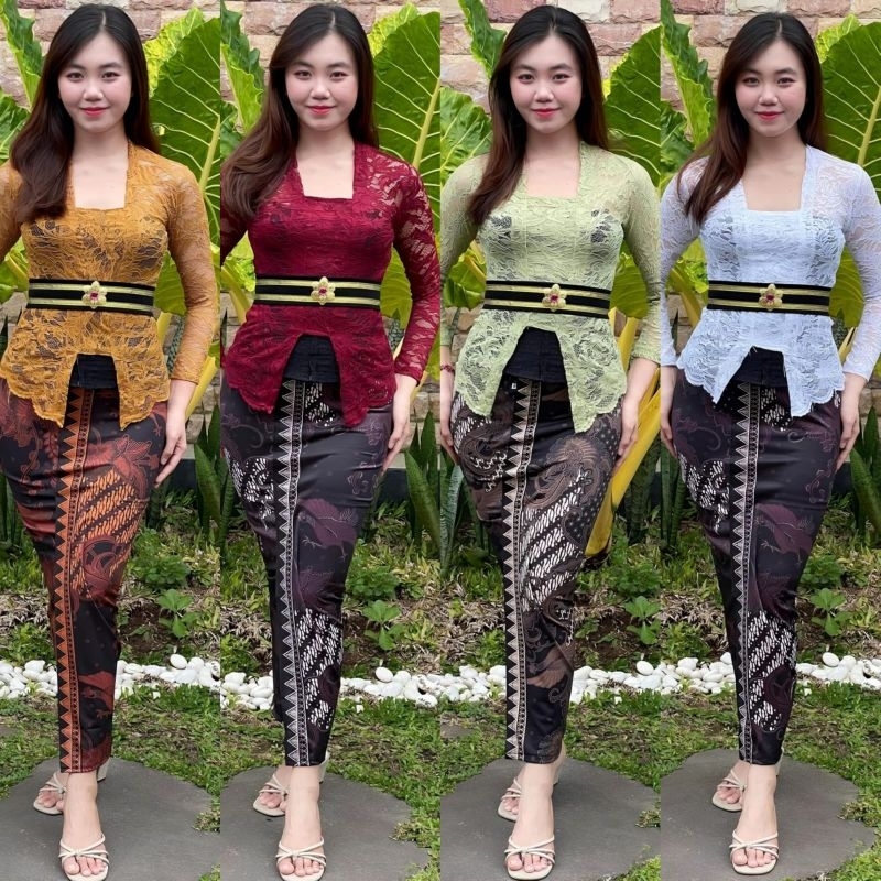 ONE SET KEBAYA SOFIA/ KEBAYA SET belt Obi/ Set Brocade KEBAYA Set Traditional women's top