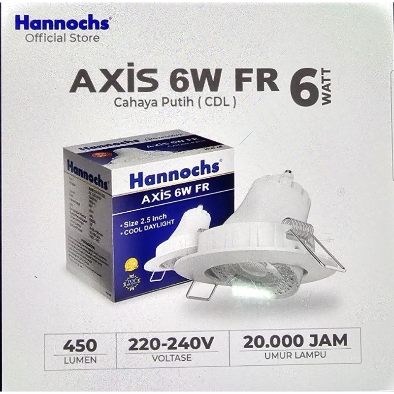 CAHAYA HANNOCK AXIS 6W FR LED DOWNLIGHT WHITE LIGHT YELLOW/ -SPOTLIGHT