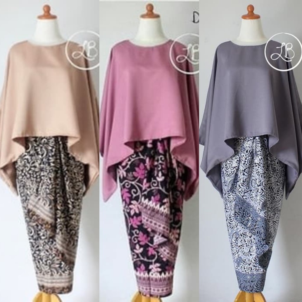 Jumbo Batwing Kebaya Set / Modern Kebaya in Choice of Colors