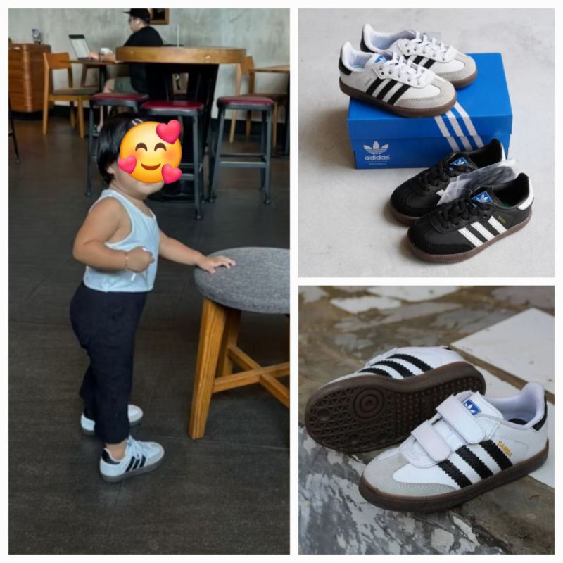 Samba baby kids white black Small Size Shoes