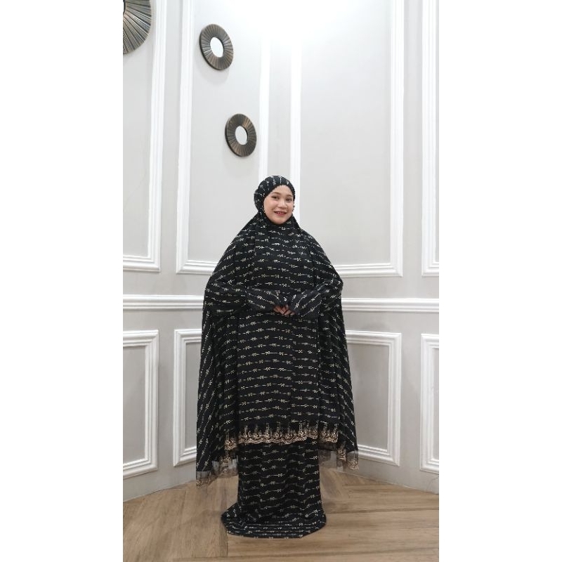 Ziyyana - umrah mukena motif 2in1 - premium rayon twill | 2025 Umrah Hajj Eid mukena, cute, unique, fashionable, luxurious, elegant, premium, contemporary travel mukena, viral jumbo, tasikmalaya convection