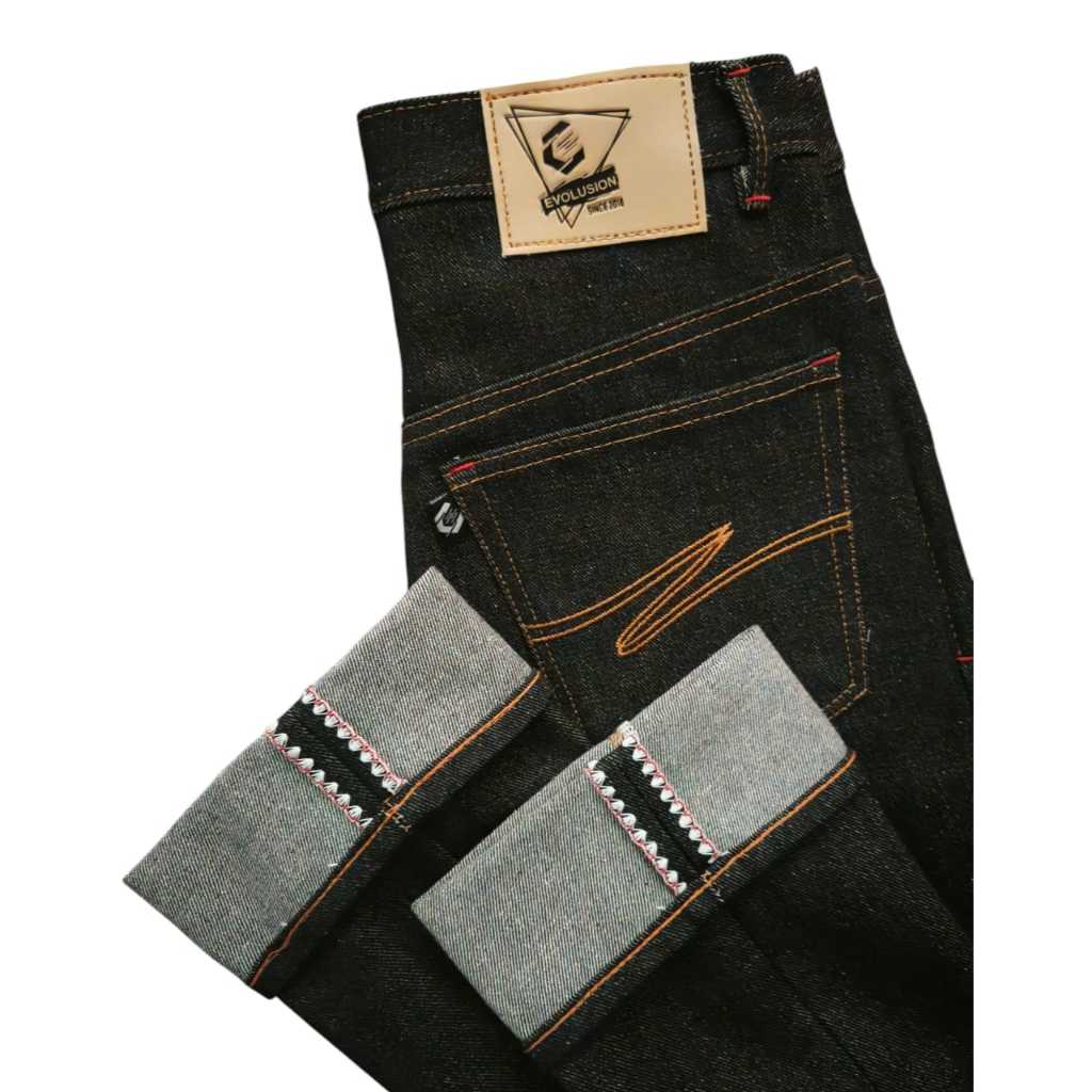 Evolution Selvedge Denim Pants 15 oz Ravalge Accent Black
