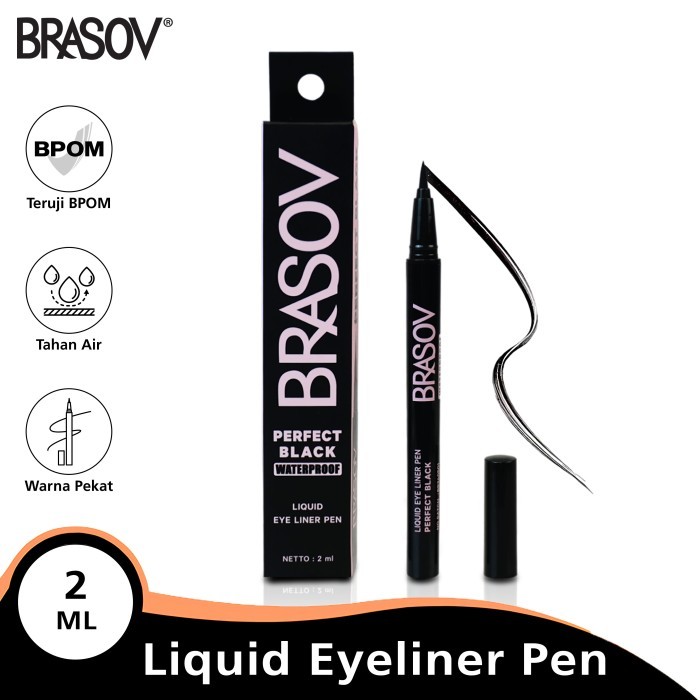 BRASOV Perfect Black Waterproof Liquid Eyeliner Pen