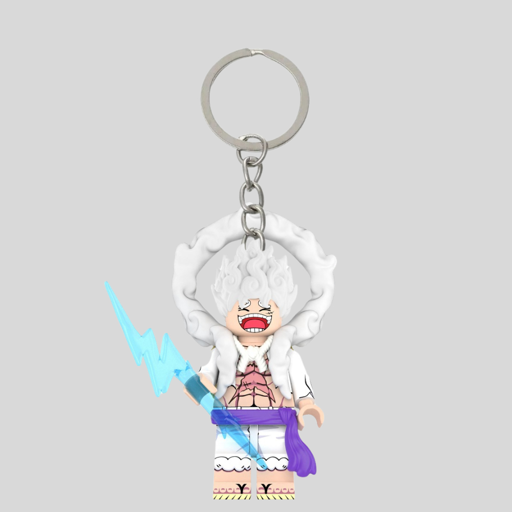 GANTUNGAN Luffy Gear 5 LEGO Keychain | Lego Luffy Gear 5 Keychain | One Piece Series