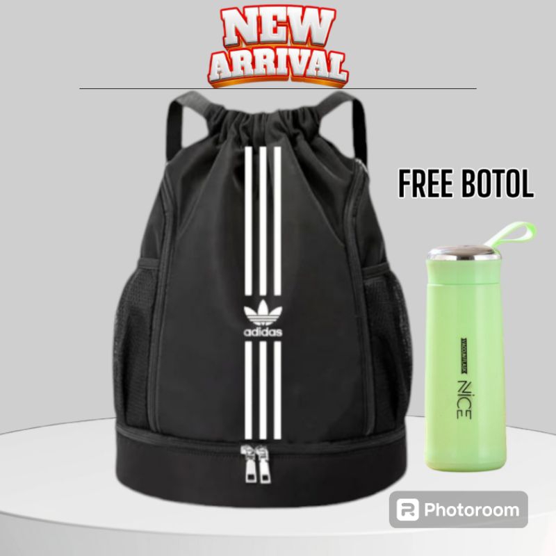 Multi-Function Sports & Outdoor Drawstring Bag Multi-Purpose Fitness Bag futsal Shoe Bag Luxury Basketball Bag sporty Sports unisex backpack Free Bottle