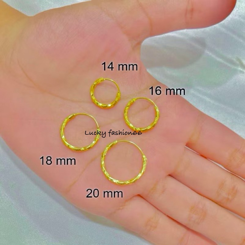 Bamboo Motif Gipsy Earrings 16 mm / 25 mm