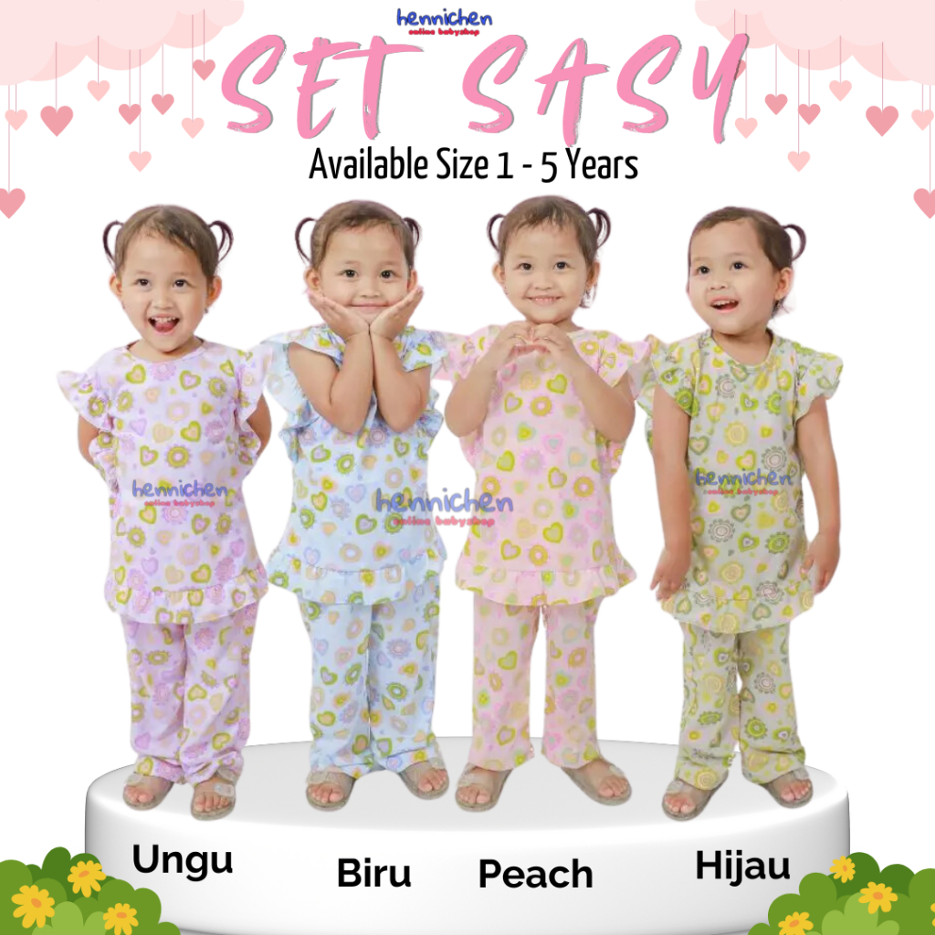 Smilee LUCUNA SET SASY GIRLS' SET FLOWER MOTIF GIRLS' CLOTHING SET 1-5 YEARS