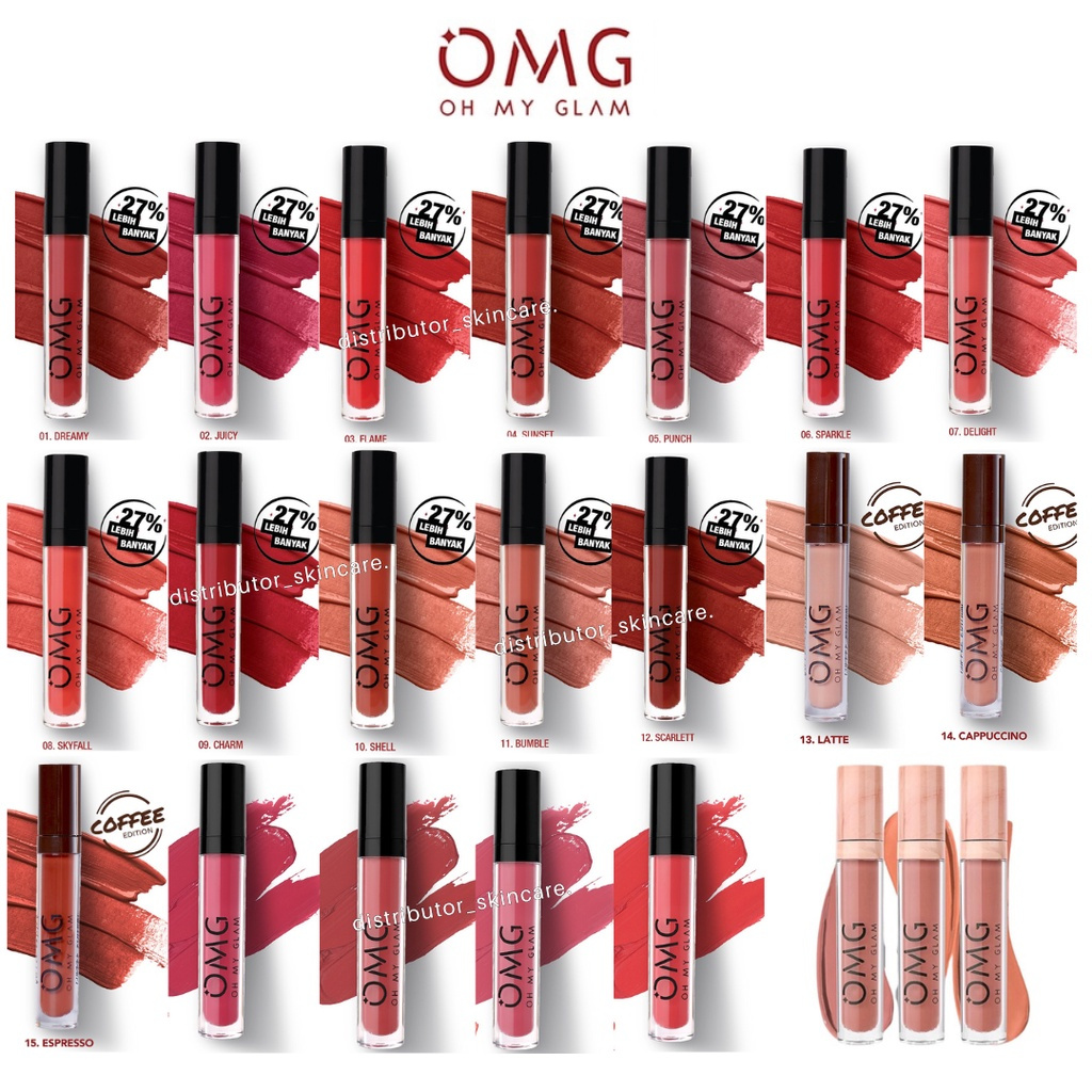 Omg Oh My Glam Matte Kiss Lip Cream Long Lasting Light Matte