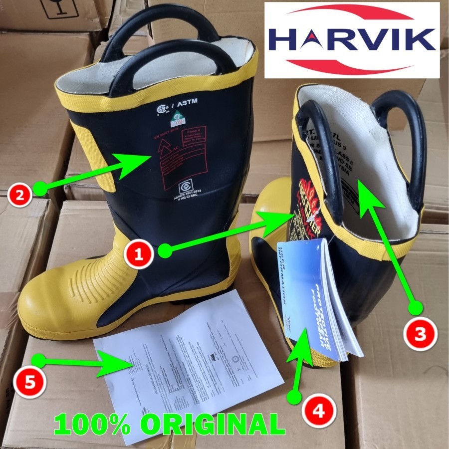 HARVIK Fireman Boots Fireman Boots Harvix 9692 Original Firefighter Boots
