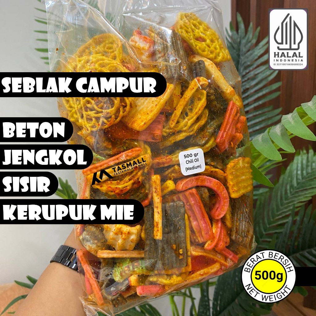 500gr - SEBLAK CHILI OIL SiCudla [BEK BETON - SISIR - SEBLAK NOODLE CRACKERS - ASBES JENGKOL - MIXED SEBLAK] Spicy Snack Kerepek