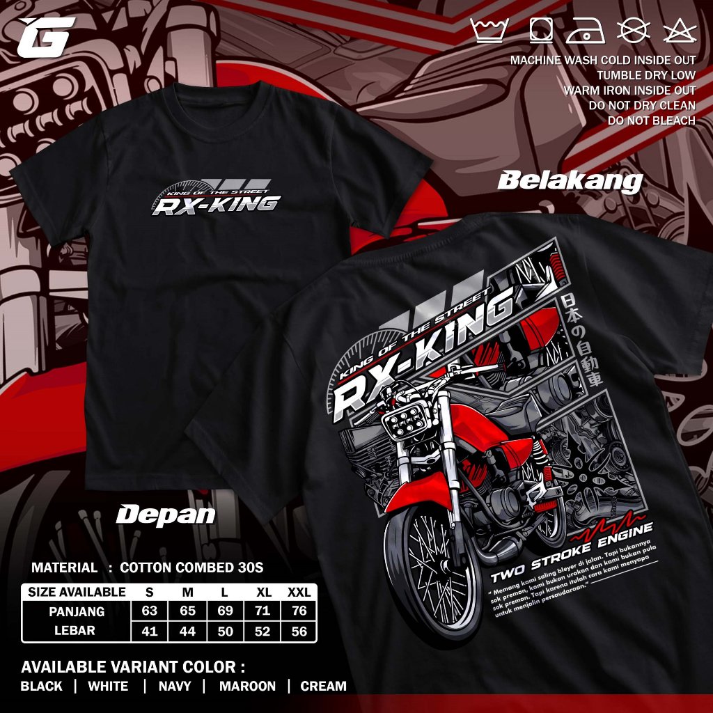 Kaos Racing RX King Two Stroke Engine King Of The Street Baju Distro Motor Tshirt GBA3781