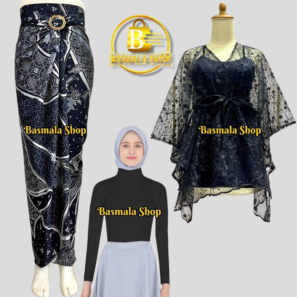 Modern kebaya set with brocade outer and batik wrap skirt for weddings
