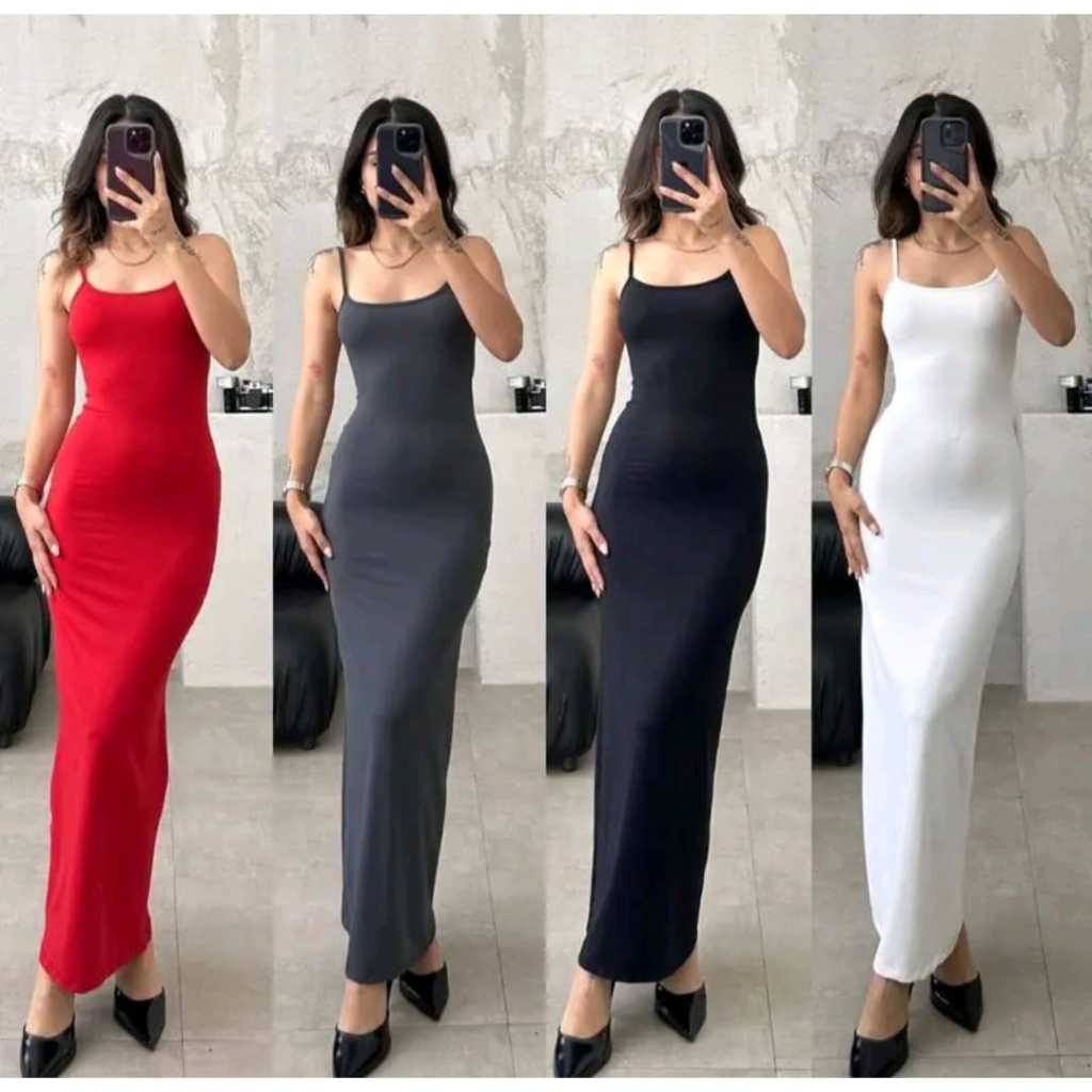 Latest KOREAN STYLE BODYCON PARTY LONG DRESS || Women's TANKTOP MAXI Dress BODY FIT SPANDEK PREMIUM QUALITY Formal Long Dress