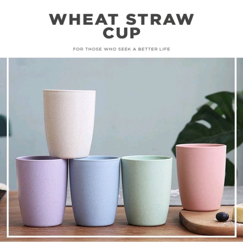 HOMEWARE Wheat Straw Drinking Cup Drop-Resistant Cup Glass/ Food Grade Melamine WheatJERAMI