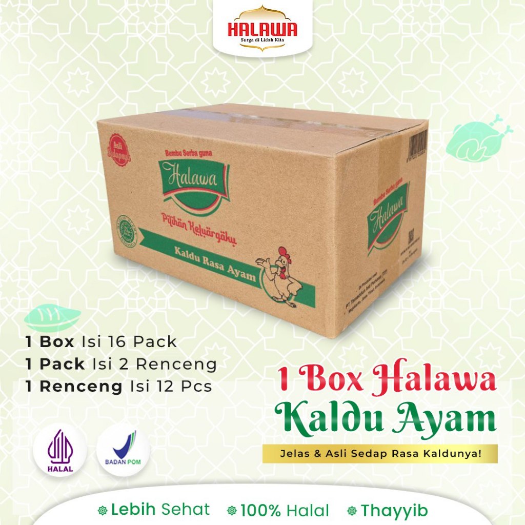 Halawa 1 Carton Mix Beef | Chicken | Mushroom | Cooking Seasoning | Bpom Halal Broth & Flavoring