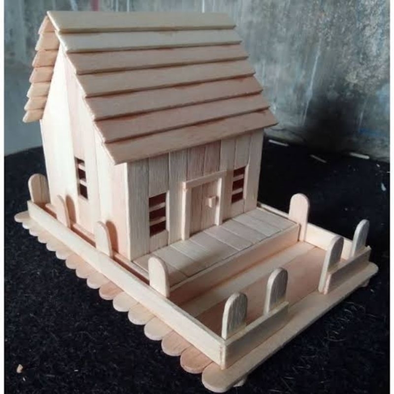 Miniature ice cream stick traditional house
