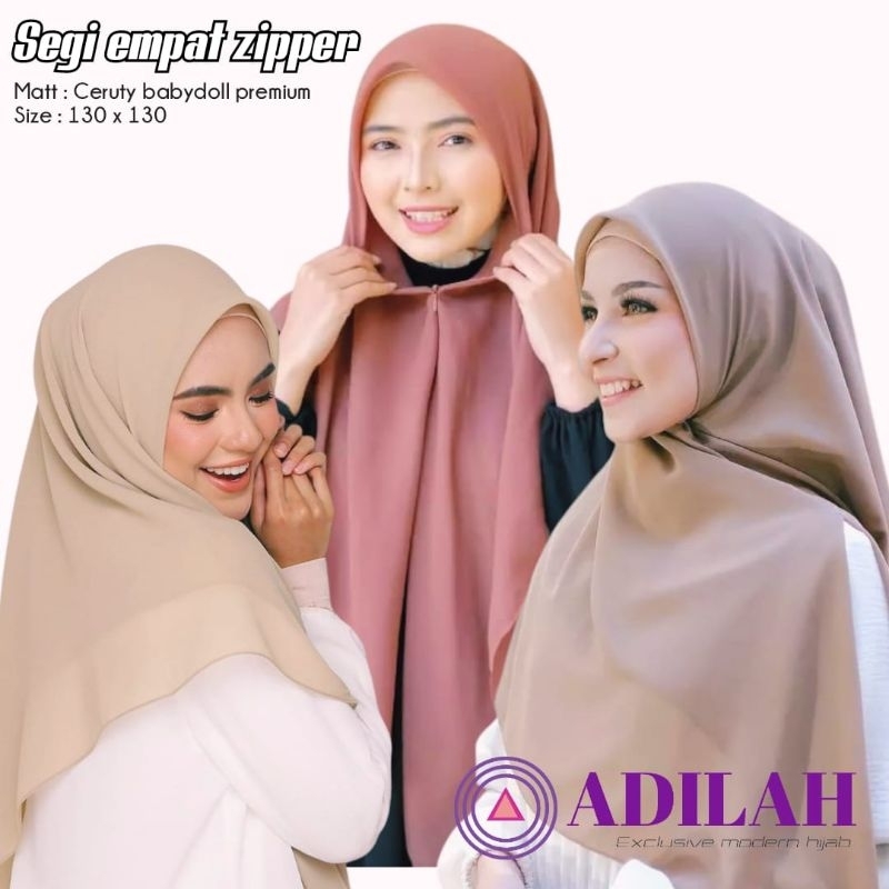 Instant Hijab Rectangular Zipper Plain Zipper / Trendy Instant Hijab Rectangular Zipper Zipper