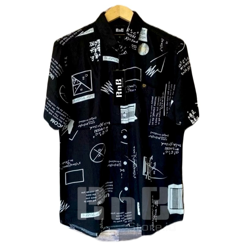 KEMEJA Men's Short Sleeve Full Print Shirt