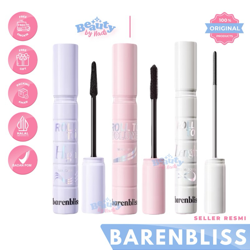 Beautyby.nads | Barenbliss ROLL TO VOLUME ROLL TO HIGH ROLL TO LENGTH STEEL MASCARA WATERPROOF MASCARA MASKARA BY BARENBLISS LASH MASCARA BNB