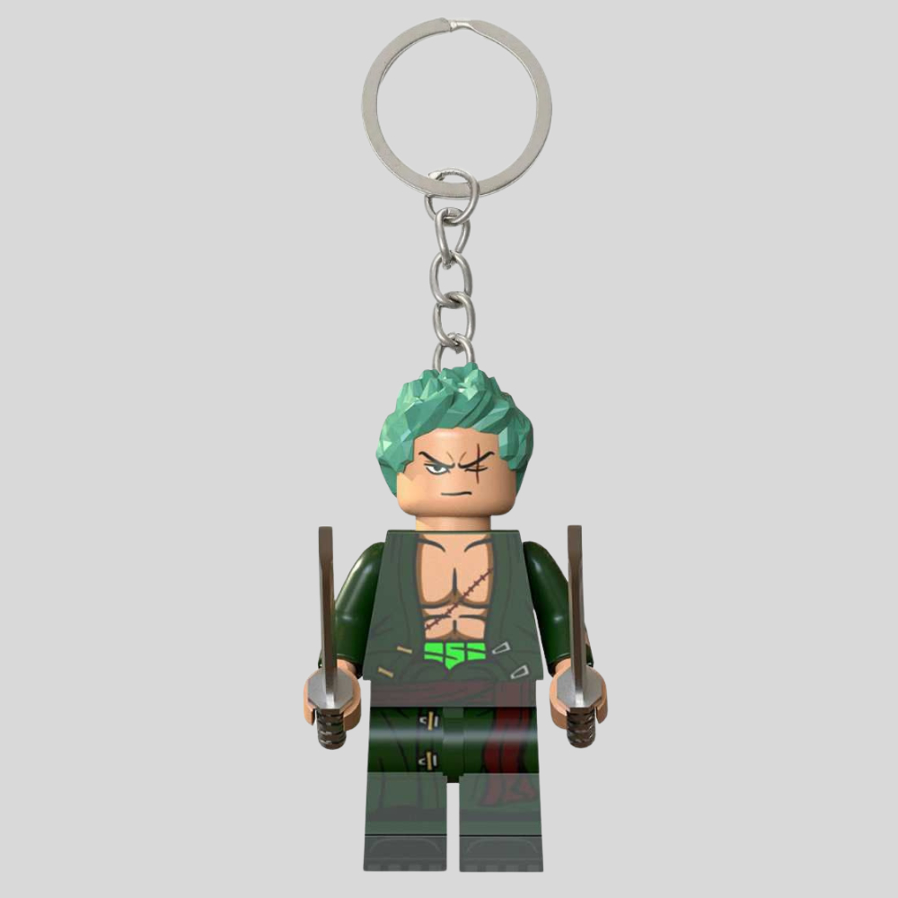 GANTUNGAN Zoro LEGO Keychain | LEGO Zoro Keychain | One Piece Series Cute Keychain Cute for Bag