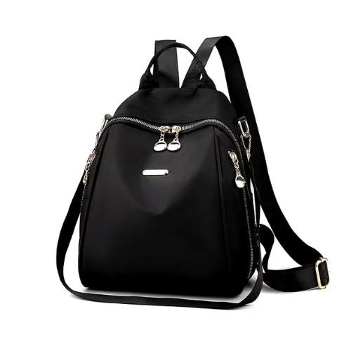 HITAM Women's Backpack Anti-Theft Small Bag Handbag Shoulder Bag Handbag City Elegant Women's Canvas Security Backpack Black Backpack