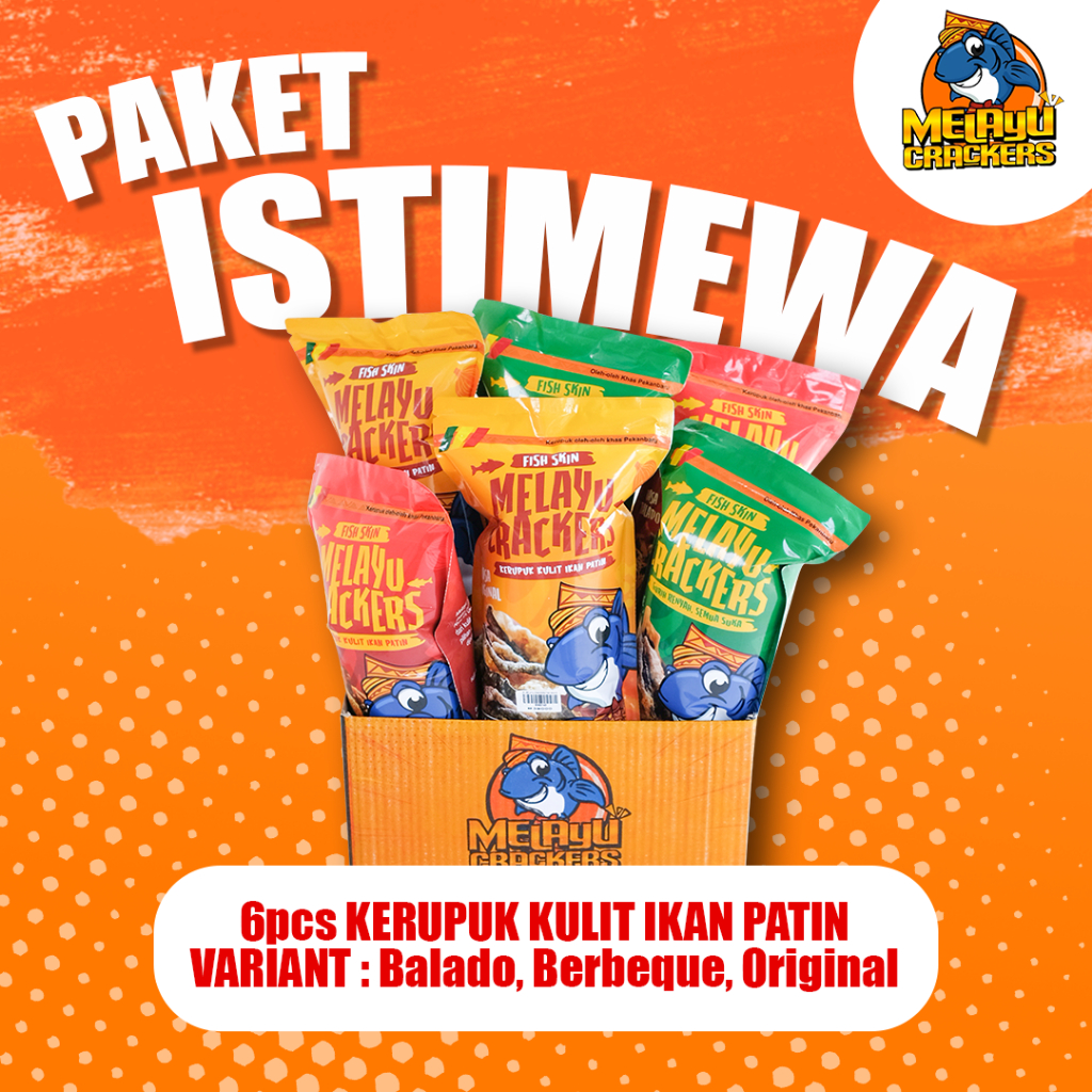 Special Package of 6 Malay Patin Fish Skin Crackers Typical Souvenirs from Pekanbaru