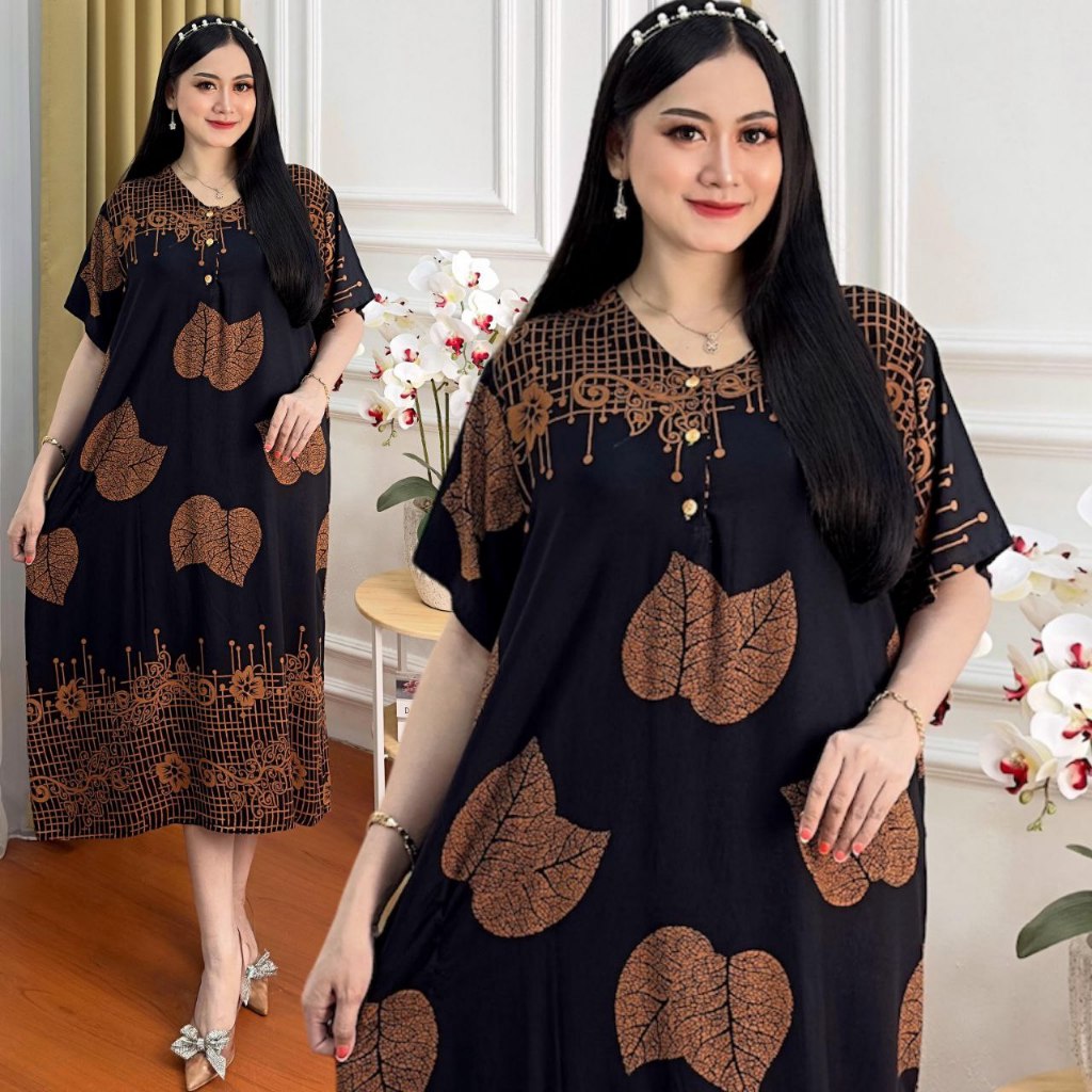 Jumbo XXXL Daster LD 130 Rayon Material Cool Front Buttons for Nursing & Pregnant Women