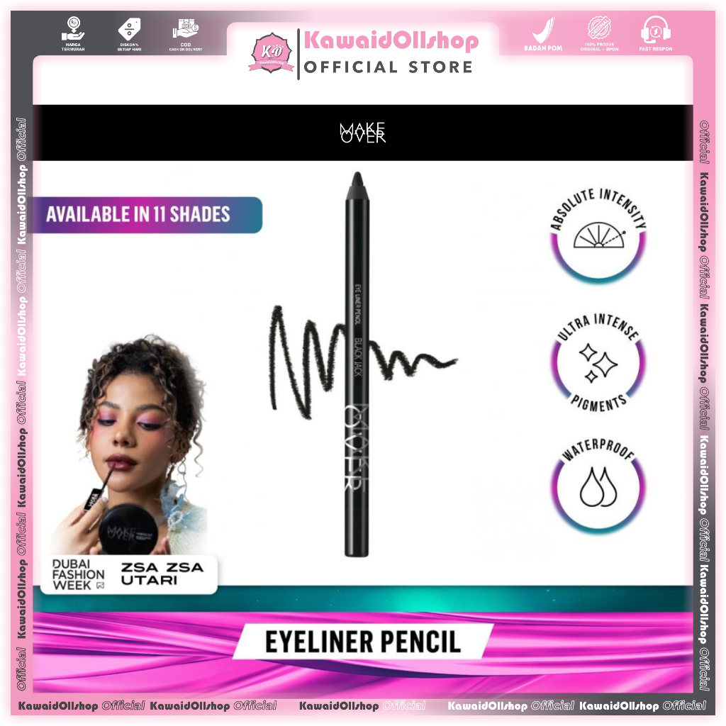 [ Dubai Fashion Week ] MAKE OVER Eye Liner Pencil creamy pigmented intense thick smudgeproof precision