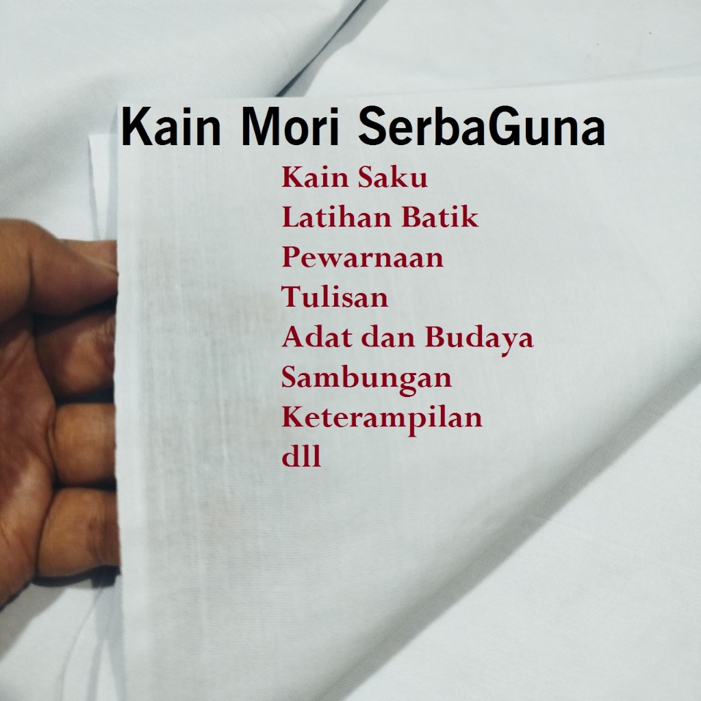 PUTIH Soft Multipurpose Mori Cloth L.105-+ cm Price Permeter White Cloth Mori Cloth Shroud Cloth Kaffan Cloth Mori Cloth Funeral Cloth Batik Practice Quality Cloth Soft White Mori Cloth