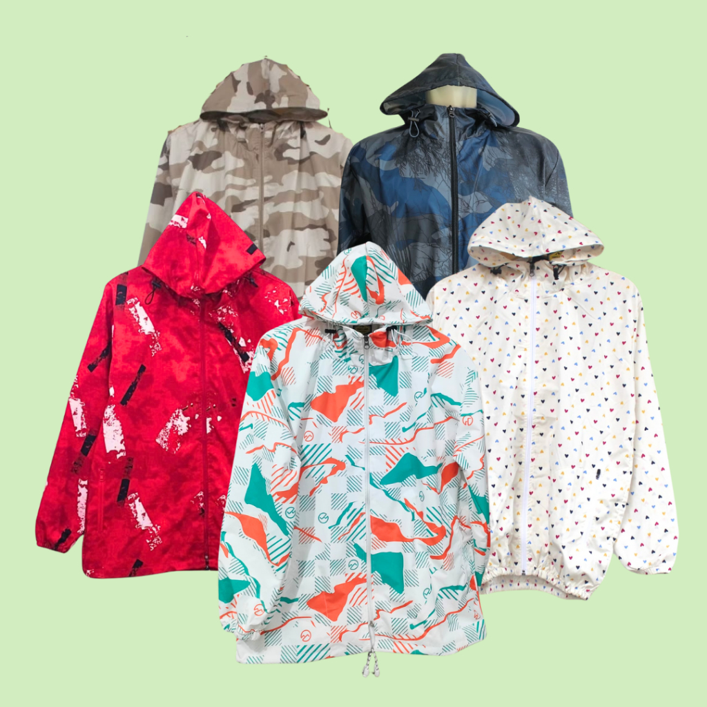 PROMOTION SPORTS JACKET MADE OF PARACHUTE MATERIAL WITH PRINTING MOTIF RUNNING JOGGING WATERRESISTANT FITS UP TO JUMBO SIZE