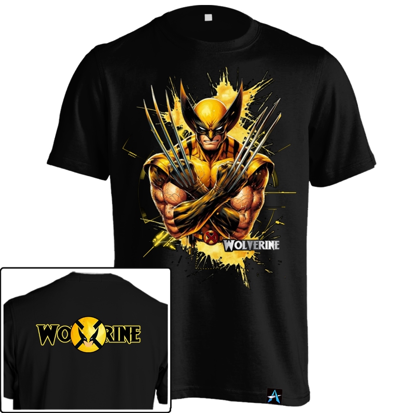 HITAM Wolverine Xmen HER-173 T-shirt X-men Hugh Jackman Superhero Shirt Black Cotton Combed 24s