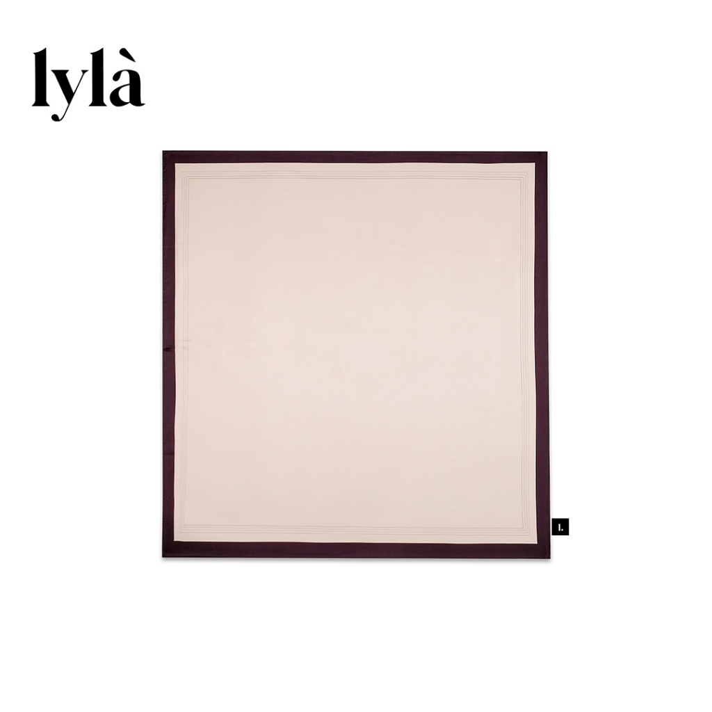 Lyla - Ayana Silk Scarf In (Crema And Coffee) Women's Square Scarf 90x90 cm Cream And Dark Brown