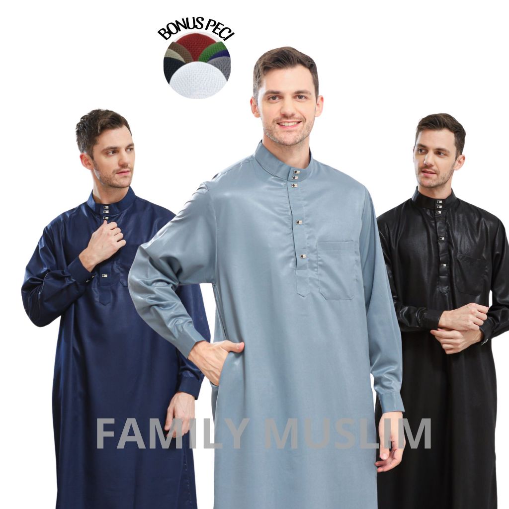 Saudi robes from 14 years to adult men's cuff sleeves latest luxury men's robes fm1 / men's robes / men's robes