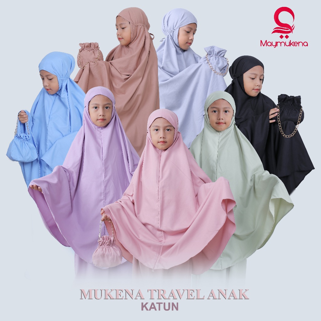 Mukena for Children Traveling Mini Pouch 2 in 1 Free Prayer Rug Latest