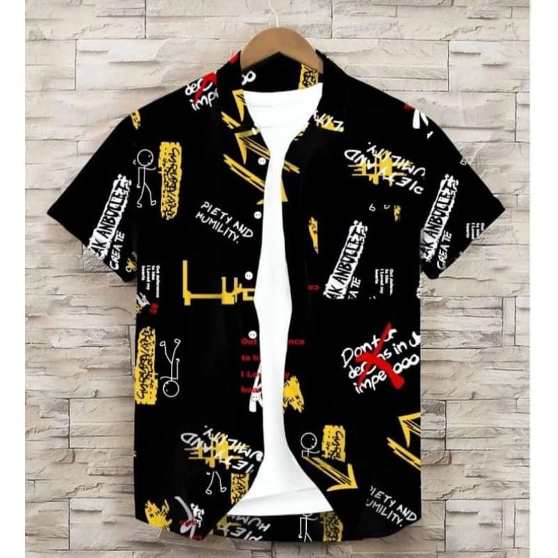 KEMEJA Men's short-sleeved surfing shirt, original casual premium distro shirt motif