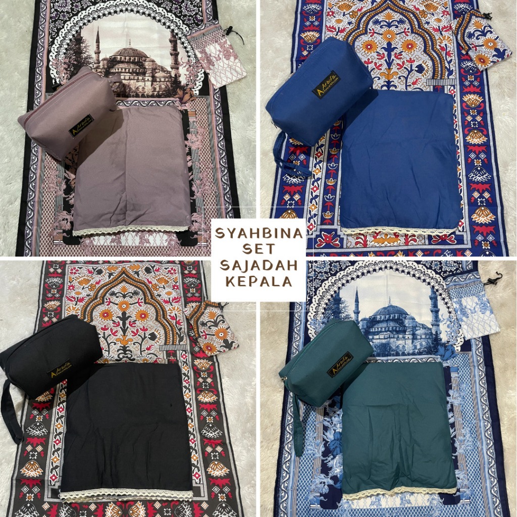 KATUN Arbifa | 2in1 Mukena + Syabina Head Prayer Rug Cotton Adult Travel Poncho Chin Zipper