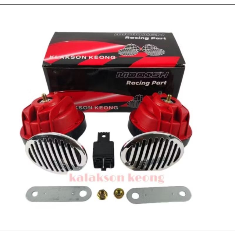 2PCS WATERPROOF MODISH RACING SNAIL HORNS 12 VOLT horn kereta