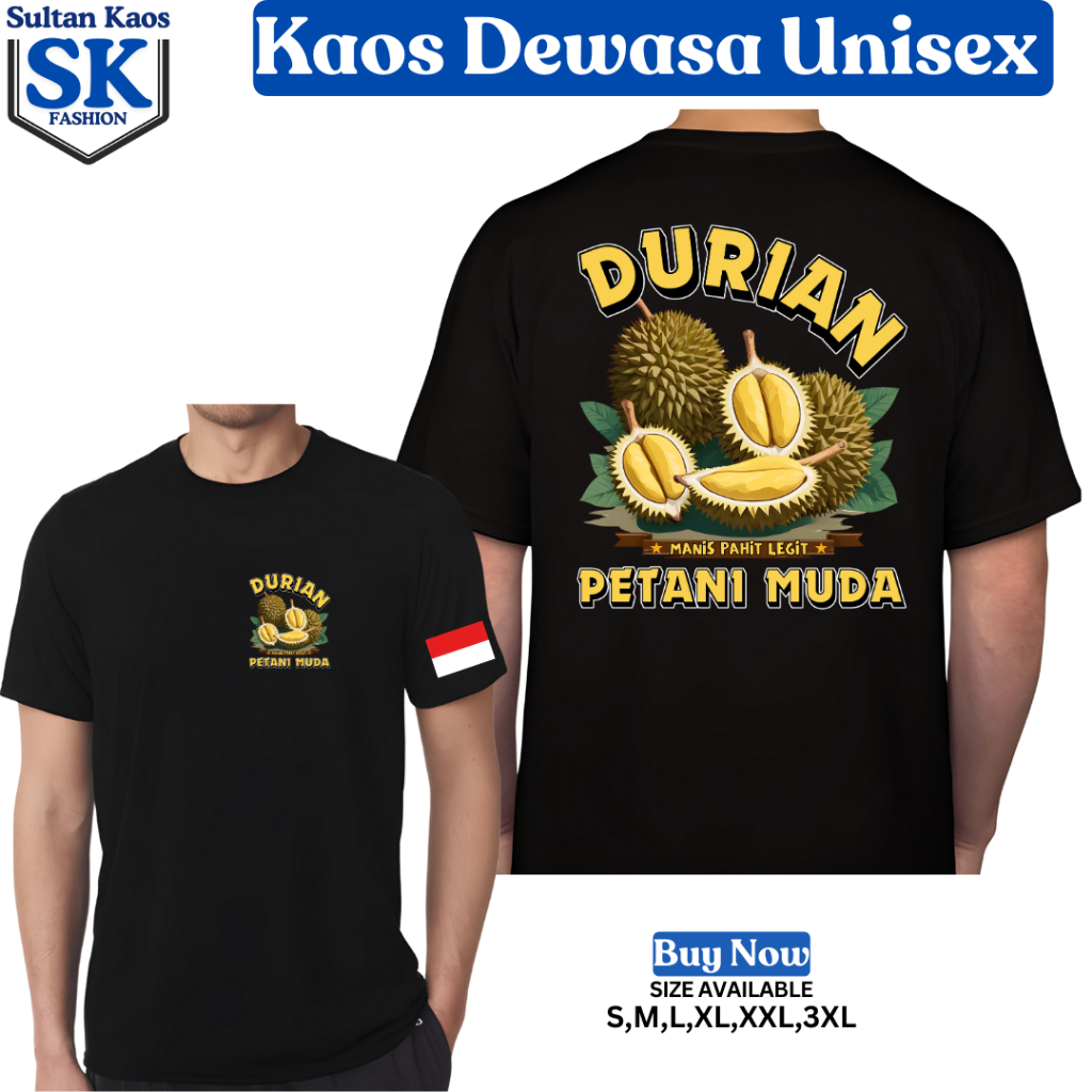 KATUN Unisex Adult Young Farmer Durian Cotton T-Shirt / Men's T-Shirt Short Sleeve Ultra Absorb Cotton T Shirt Short Sleeve Tops