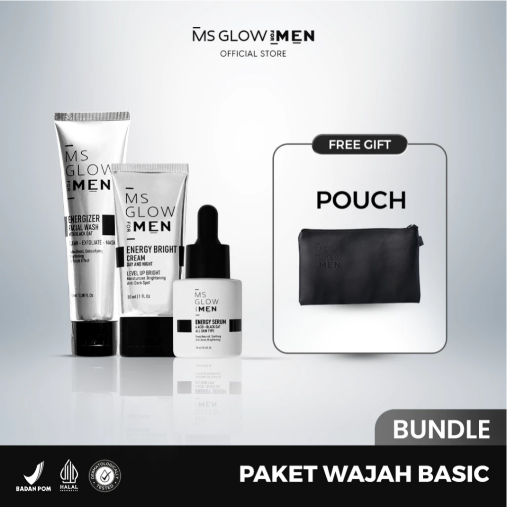 ORIGINAL BPOM MS GLOW MEN Skincare Package - Free Gift